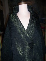 4yds Designer Giorgio Armani Glowing Dk Green &amp; Black Floral Matelasse Fabric - £105.27 GBP