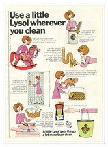 Lysol Disinfectant Woman Cleaning Illustrations Vintage 1968 Print Magaz... - $9.70