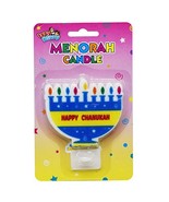 Izzy n Dizzy Menorah Shaped Candle with Stand - Hanukkah Party Decorat... - $5.45