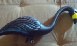 Vintage Blow Mold Plastic Flamingo, Black with Yellow Beak, Yard Decor - £29.31 GBP