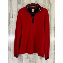 GH Bass Mens Medium 1/4 Zip Red Pullover Shirt - $8.97
