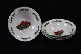 GEI Christmas Candles Soup Bowls Holiday  Lot of 4 Xmas - $7.83