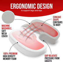 Ergonomic Memory Foam Seat Cushion for Office Chairs and Long Sitting - $27.99