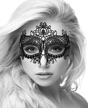 Women&#39;s Lace Eye Mask Costume Cosplay Floral Princess Black - £11.49 GBP