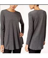 Eileen Fisher Striped Long Sleeve Tunic Top Size Small Tencel Lyocell Stretch - $39.60