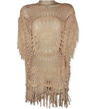 Women&#39;s Boho Crochet Short Sleeve Tunic Top/Cover Up Size S - £9.65 GBP