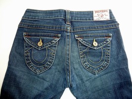 True Religion  Becky Jeans Back Flap Pockets Blue Denim Womens Size 27*** - £27.09 GBP