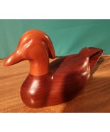 Vintage Hand Carved Cherry Wood Mandarin Duck Decoy Signed KA NYHUS 1992 - £15.14 GBP