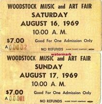 Rare Vintage Woodstock Concert Tickets August 16 , 1969 PRINT PHOTO ALL ... - $6.77 CAD+