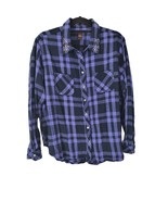Bit &amp; Bridle Snap Front Western Shirt XL Womens Long Sleeve Blue Check P... - £17.62 GBP