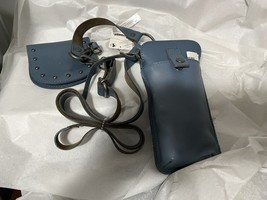 Free People Change Me Up Leather Crossbody Belt Travel Bag Combo BLUE NW... - $54.42