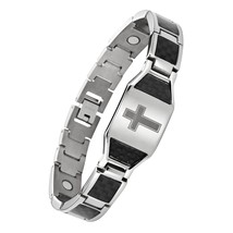 Men&#39;s Titanium Magnetic Christian Cross - £114.59 GBP