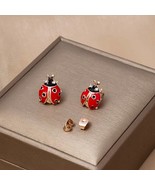 New Beauty Ladybug Rhinestone Stud Earrings - £5.57 GBP