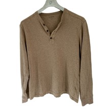 J.CREW Knitted Cotton HENLEY Pullover Beige Size Large - $21.77
