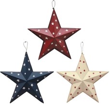 Patriotic Metal Barn Star Wall Decor, 12inch Hanging Country Rustic Metal... - £20.58 GBP