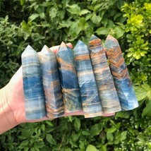 Natural Blue Onyx Healing Crystal Tower Point Wand Reiki Witch Obelisk O... - £25.95 GBP