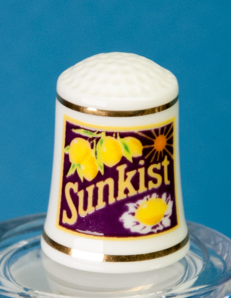 Franklin Mint Country Store Thimble Sunkist Advertising Porcelain No Box Item image 2