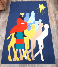 Christmas Flag Three Wise Men Applique Lg 36 X 54 - Flag Fables Springfield MA - £66.49 GBP