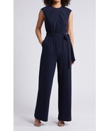 Tahari ASL Twist Neck Sleeveless Jumpsuit Sz 4 Navy - $1,264.87 MXN