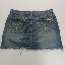 Calvin Klein Jeans ZJ29V5769 Women's Blue Denim Frayed Mini Skirt Sz 13 Waist 34 image 14