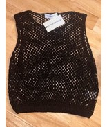 Small We Wore What Crochet Ruched Crop Top in Black BNWTS Retails $85 - $570.99 MXN