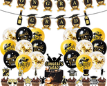 Graduation Decorations Class of 2024, Graduation Gifts, Black and Gold C... - £29.19 GBP