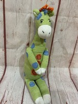 Midwest-CBK Junior Giraffe Acrylic Yarn Plush Green Blue Baby NEW - £28.04 GBP