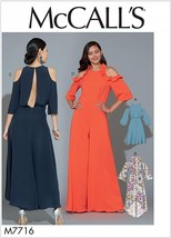 McCall's Sewing Pattern 7716 Misses Dress Jumpsuit Size 6-14 - £6.42 GBP