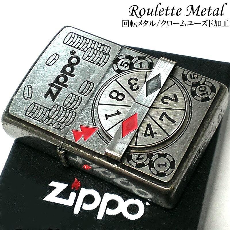 Roulette Chrome distressed finish Silver Regular Japan Zippo Oil Lighter... - $90.58
