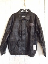 Vtg Closed 1987 Castaways Las Vegas Casino Patchwork Black Leather Coat Jacket - £87.44 GBP