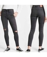 NWT MADEWELL 9” high rise black wash Distressed raw hem skinny jeans Siz... - $725.40 MXN
