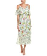 NEW Nanette Lepore Cold Shoulder Floral Midi Dress Sz 6 - $35.24 CAD