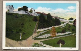 Old Fort Mackinac, Mackinac Island, Michigan Vintage 1934 Postcard - £7.17 GBP