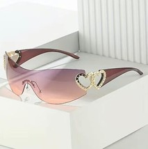 Women Fashion Trend Sunglasses Rimless One Piece Luxury Sunglasses Driving Trave - £13.09 GBP