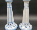 Two Rare M.A. Hadley Signed Vintage Candle Candlestick Holders Folk Art ... - $74.24