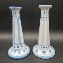 Two Rare M.A. Hadley Signed Vintage Candle Candlestick Holders Folk Art ... - $74.24