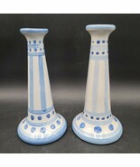 Two Rare M.A. Hadley Signed Vintage Candle Candlestick Holders Folk Art ... - $101.53 CAD