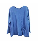 J Jill Size XL Soft Touch Pullover Blue with a front pocket - £19.41 GBP