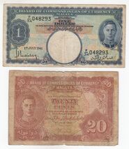 British Malaya, 20 Cents, 1 Dollar,  Set of 2, Different Issue Rare Coll... - $67.08