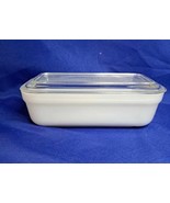 Vtg Fire King Milk Glass Rectangle Refrigerator Dish W/Lid - Chipped On ... - £14.70 GBP