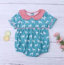 NEW Boutique Labrador Puppy Dog Baby Girls Romper Jumpsuit - $15.99