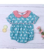 NEW Boutique Labrador Puppy Dog Baby Girls Romper Jumpsuit - $152.10 MXN