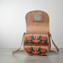 Handcrafted Leather Crossbody Bag with Elephant Print, Small Shoulder Sa... - €127,50 EUR