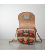 Handcrafted Leather Crossbody Bag with Elephant Print, Small Shoulder Satchel - €126,77 EUR