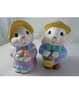 Hallmark Easter Salt &amp; Pepper Shakers Easter Bunny Rabbit Couple ADORABL... - $13.97 CAD