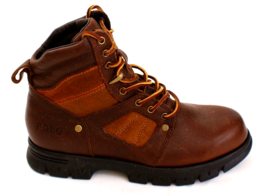 Polo Ralph Lauren Brown Diego Leather Lace Up Mid High Boots Men&#39;s Size 7 D - £155.94 GBP