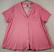 PJ Couture 2 Piece Pajama Set Womens Size 1X Pink Polka Dots Knit Polyester - £10.61 GBP