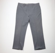 Vtg 70s Streetwear Mens 46x34 Knit Wide Leg Bell Bottoms Chino Pants Gray USA - £70.04 GBP