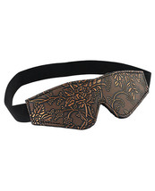 Spartacus Faux Fur Lining Blindfold - Brown Floral Print - £18.86 GBP