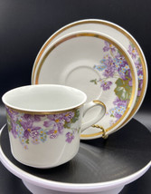 VTG Karlovy Vary Czechoslovakia Hand-painted Trio - Cup   &amp; 2 Saucers   ... - £18.46 GBP